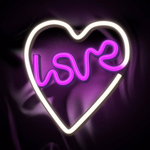 Neon LED Light LOVE HEART lilla valge NNE02 Neolia
