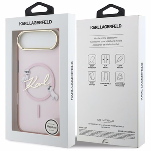 Karl Lagerfeld IML Choupettes Karl Script Logo MagSafe чехол для iPhone Air розовый