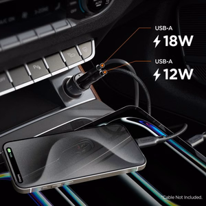 Spigen Essential EV302 30W 2-Port USB-A Car Charger - Must