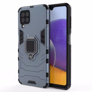 Ring Armor Case Kickstand Tough Rugged Cover for Samsung Galaxy A22 4G sinine