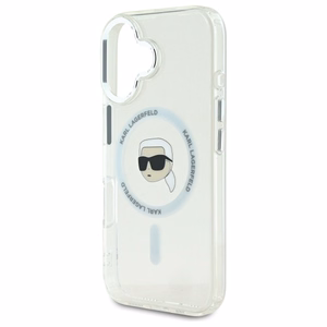 Karl Lagerfeld IML Metal Karl Head MagSafe Ümbris jaoks iPhone 16 Plus - valge
