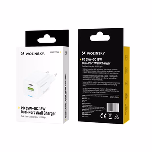 Wozinsky WWC-35W GaN USB-A + USB-C сетевое зарядное устройство - белый