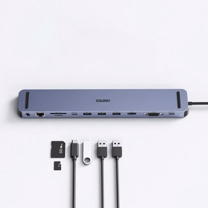 Choetech USB-C jaotur 11in1 100W PD hall (HUB-M20)