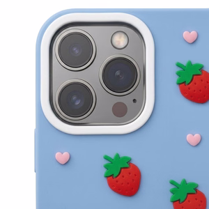 Клубничный чехол для iPhone 17 Pro / 18 Pro 6,3'' синий