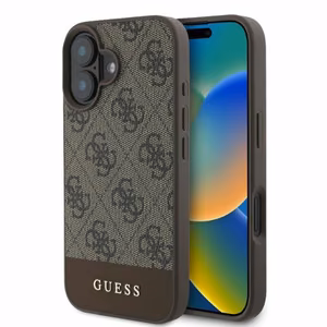 Guess 4G Bottom Stripe iPhone 16 Ümbris - Brown
