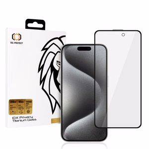 Закалённое стекло Tel Protect 10X Privacy Titanium для iPhone 15 Pro Max