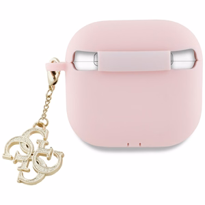 Guess AirPods 4 cover Silicone 4G Charm ümbris - roosa