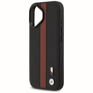 BMW чехол для iPhone 17 совместимый с MagSafe BMHMP17S25PCPSKR (PU Perfotated Stripe Logo) красный