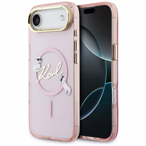 Karl Lagerfeld IML Choupettes Karl Script Logo MagSafe чехол для iPhone Air розовый