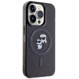 Karl Lagerfeld чехол для iPhone 15 Pro KLHMP15LHGKCNOK (Glitter + MAG) чёрный