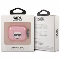 Karl Lagerfeld Glitter Choupette ümbris AirPods 3 jaoks - roosa