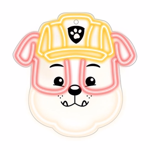 Riputatav Paw Patrol LED-neoonvalgusti pleksiklaasil – Rubble OW-130446