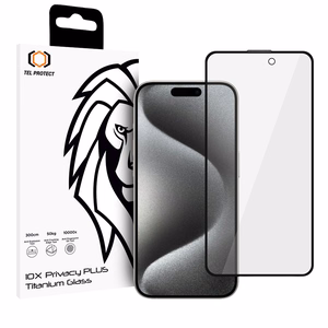 Tel Protect 10X Privacy Titanium privaatsusfiltriga karastatud kaitseklaas Apple iPhone 16 Pro / iPhone 17 telefonile