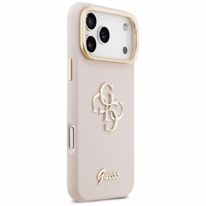 GUESS ümbris jaoks IPHONE 17 Pro Max GUHCP17XPCS4GSP (Grained PU Big 4G & Stand Camera) roosa