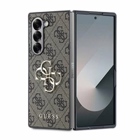 Guess Leather 4G Metal Logo Ümbris jaoks Samsung Galaxy Z Fold 6 - Brown