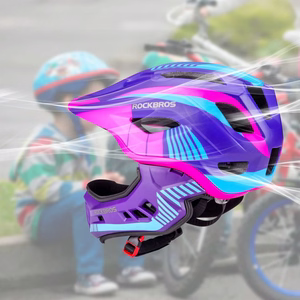 Rockbros TT-32SBPP-S laste jalgrattakiiver eemaldatava lõuakaitsmega suurus S - lilla-roosa