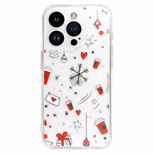 Tel Protect Christmas прозрачный Чехол для Iphone 15 Pro Max дизайн 3
