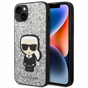 Karl Lagerfeld KLHCP14MGFKPG iPhone 14 Plus 6.7 "hardcase hõbedane / hõbedane Glitter Flakes Ikonik