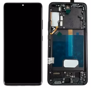 LCD screen Samsung S906 S22 Plus koos touch screen ja frame Must OLED (real size)