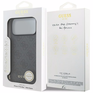 Guess 4G Charms Collection MagSafe ümbris jaoks iPhone 17 Pro Max - must