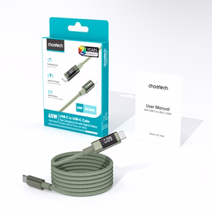 Choetech XCC-1068 PD 60W USB-C - USB-C kaabel ekraaniga 1.2 m - roheline