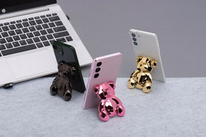 Phone stand BEAR - stick-on - roosa