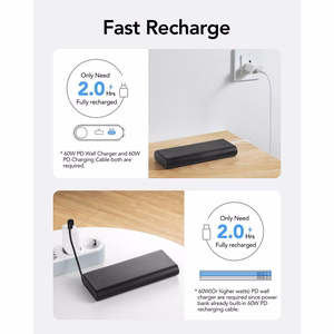 Powerbank Veger TCE130 (W2503) PD 130W 25000 mAh with built-in Type C cables / Lightning black