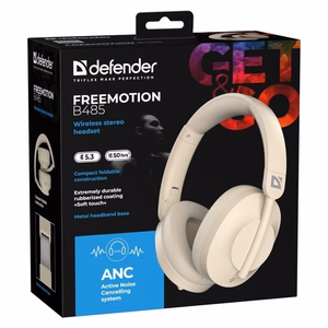 DEFENDER kõrvaklapid mikrofoniga BLUETOOTH B485 ANC BEIGE 63486