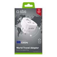 SBS Shucko/EU Travel Adapter - Universal - Valge