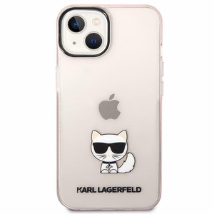 Karl Lagerfeld läbipaistev Choupette Body Ümbris jaoks iPhone 14 Plus / 15 Plus 6.7" - roosa