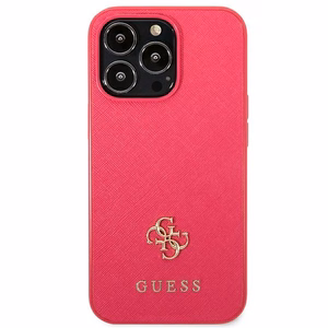 Guess Saffiano 4G Small Metal Logo чехол для iPhone 13 Pro / 13 - розовый