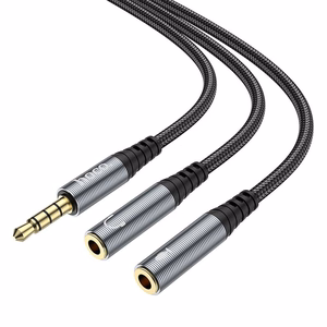 Kabel AUX 2w1 Jack 3,5 mm (męski) do 2 x Jack 3,5 mm (żeński) Hoco 0,25 m UPA21 hall (SC)