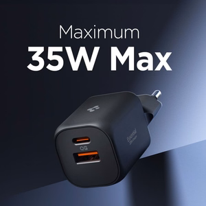 Spigen Essential EE352EU USB-C / USB-A 35W Wall Laadija - must