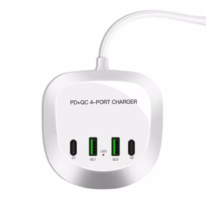 Travel laadija T3P+ - 2xType C + 2xUSB - QC + PD 40W valge