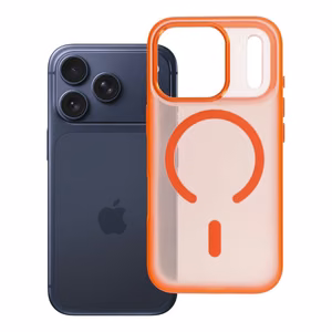 Case for iPhone 17 Pro / 18 Pro (low camera edge) Flexline Mag Cover compatible with MagSafe orange