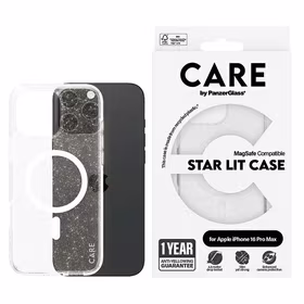 CARE by PanzerGlass Flagship Star Lit Ümbris iPhone 16 Pro Max 6.9" valge/valge MagSafe 1344