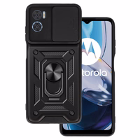 Slide Camera Armor Ümbris jaoks Motorola Moto E22/E22i Must