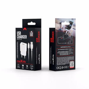 Maxlife MXTC-01 laadija 1x USB 1A valge + microUSB kaabel