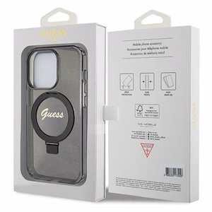 Guess Ring Stand Script Glitter MagSafe чехол для iPhone 13 Pro Max - чёрный