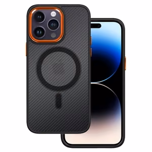 Tel Protect Magnetic Carbon Ümbris jaoks Iphone 12/12 Pro must-oranž