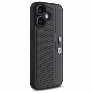 BMW M Perforated Tricolor Detail Line iPhone 16 Ümbris - Dark hall
