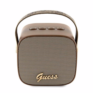 Guess Bluetooth-kõlar GUWSB2P4SMW kõlar mini pruun/must 4G nahast Script Logo koos rihmaga