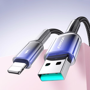 Joyroom S-A42 Crystal-Clear Series 3A USB-A - Lightning cable 1.2m - black