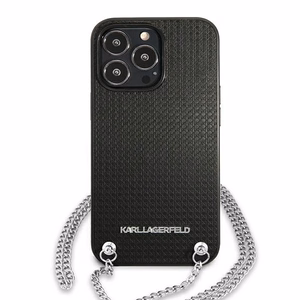 Karl Lagerfeld Leather Textured and Chain Ümbris jaoks iPhone 13 Pro Max 6.7" - must