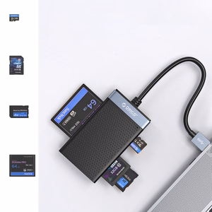 Orico CL4D-A3 mälukaardilugeja USB-A 3.0, SD/microSD/CF/MS, 5 Gbps – must ja hõbedane