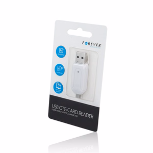 Forever microSD / SD card reader USB + microUSB valge OTG