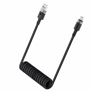 Acefast C14-04 USB-A - USB-C kaabli vedru 480Mb/s 3A 1.2m - must