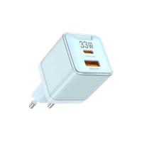 JELLICO seinalaadija EU55 GaN PD 33W 1xUSB-C + 1xUSB QC3.0 Sinine