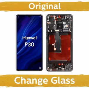 LCD ekraan ühilduv Huawei P30 raamiga / must / (uuendatud: Hiina)