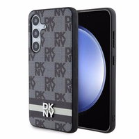 DKNY Leather Checkered Mono Pattern & Printed Stripes Ümbris jaoks Samsung Galaxy S24 - Must